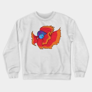 Cute Siamese fighting fish betta cartoon Crewneck Sweatshirt